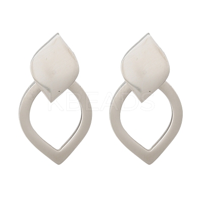304 Stainless Steel Teardrop Stud Earrings EJEW-C118-01C-1