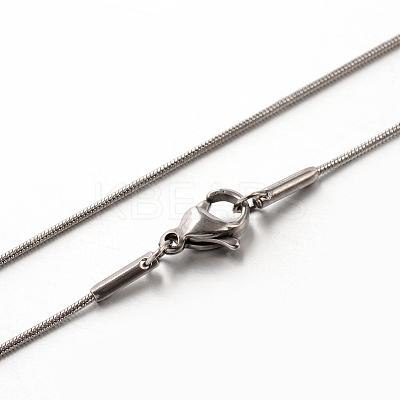 Non-Tarnish 201 Stainless Steel Round Snake Chain Necklaces for Women Men LS-STAS-N103-07P-1