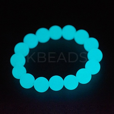 Synthetic Luminous Stone Beaded Stretch Bracelet BJEW-P203-8mm-01A-1
