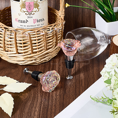 2Pcs Stainless Steel Wine Bottle Stoppers FIND-GF0008-17-1