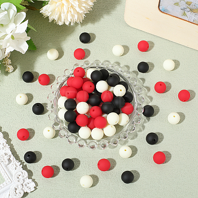 Rubberized Style Imitated Silicone Acrylic Beads MACR-PA0001-06B-05-1