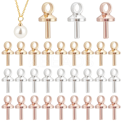 120Pcs 3 Style Brass Peg Bails Pendants Sets KK-PH0010-36-1