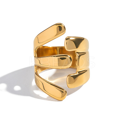 Irregular 304 Stainless Steel Cuff Open Rings for Women WV0171-1
