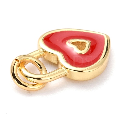 Brass Enamel Pendants KK-M218-11B-RS-1