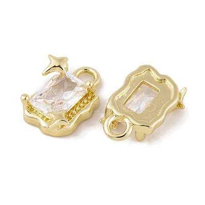 Brass Micro Pave Clear Cubic Zirconia Pendants KK-L212-02G-1