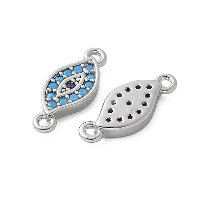 Brass Micro Pave Cubic Zirconia Connector Charms KK-U056-45P-1