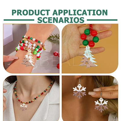 8Pcs 4 Styles Wood and Acrylic Pendants WOOD-AR0001-48-1