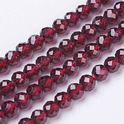 Natural Garnet Beads Strands X-G-D167-B-2mm-1