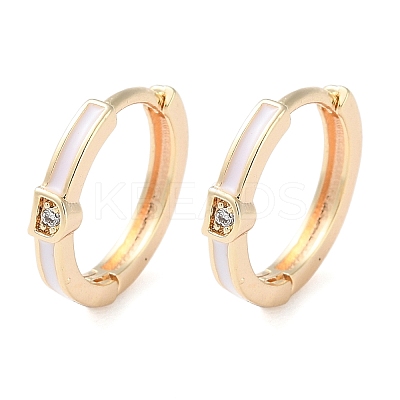 Brass Micro Pave Clear Cubic Zirconia Hoop Earrings for Women LS-EJEW-S234-06G-1