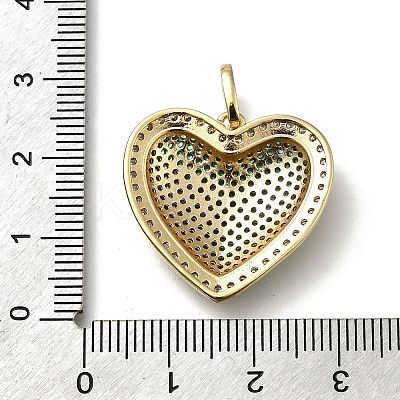 Brass Micro Pave Cubic Zirconia Pendants KK-C090-43G-1