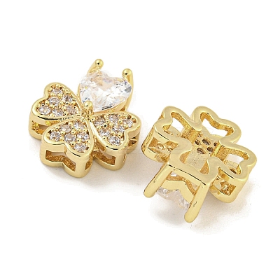 Brass with Clear Cubic Zirconia Charms KK-Q820-24G-1