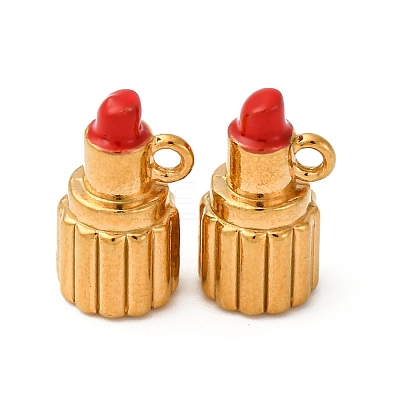304 Stainless Steel Enamel Charms Lipstick Charm LS-STAS-Q363-11B-G-1