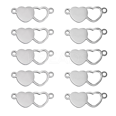 10Pcs Stainless Steel Connector Charms STAS-SZ0003-17A-1