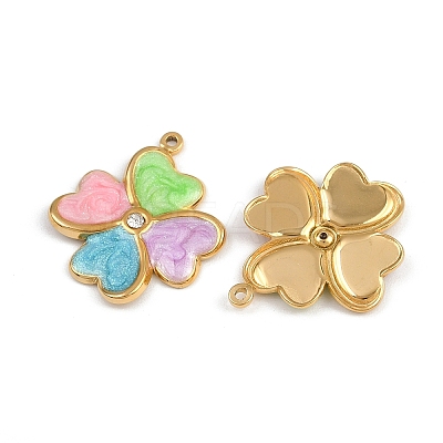 304 Stainless Steel Rhinestone Pendants STAS-P410-14G-1