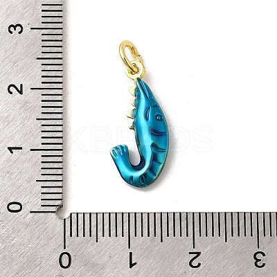 Brass Enamel Sea Animals Pendants KK-I378-14G-A-1