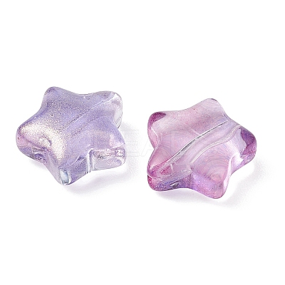 Transparent Spray Painted Glass Beads GLAA-FS0001-62B-1