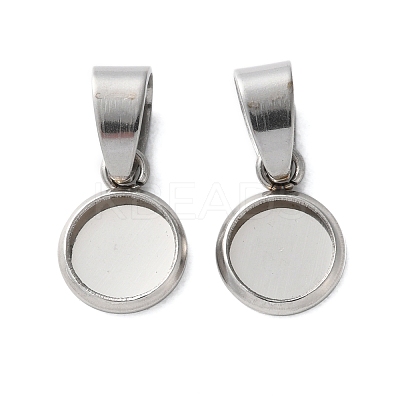 304 Stainless Steel Pendant Cabochon Settings STAS-L282-010P-01-1