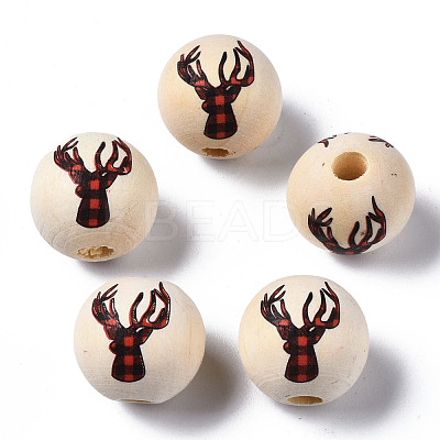 Unfinished Natural Wood European Beads WOOD-S057-033-1