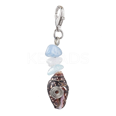 Spiral Shell Pendant Decooration HJEW-JM01937-1