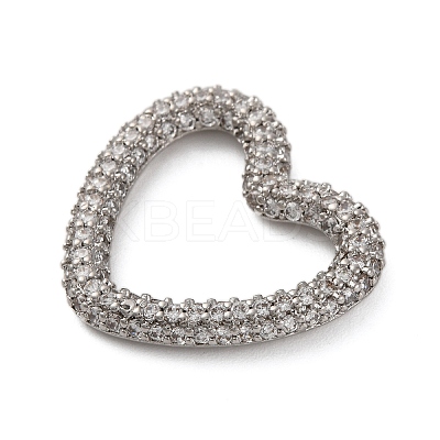 Rack Plating Brass Micro Pave Clear Cubic Zirconia Linking Rings KK-Z070-12P-02-1