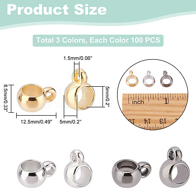 300Pcs 3 Colors CCB Plastic Tube Bails FIND-DC0001-43-1