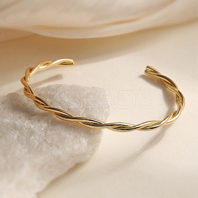 304 Stainless Steel Cuff Bangles BJEW-C102-01G-1