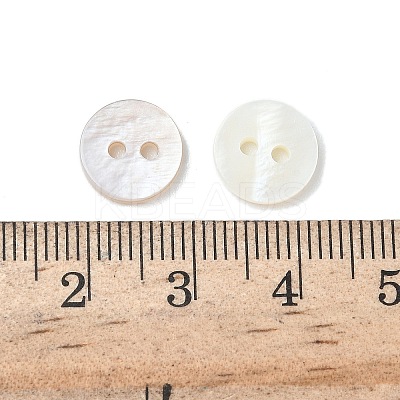 2-Hole Shell Flat Round Buttons BUTT-P012-11-1