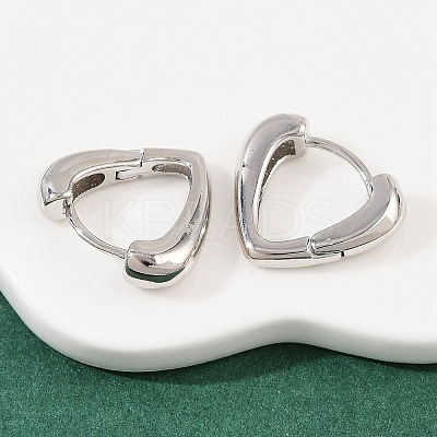 Brass Heart Hoop Earrings EJEW-L274-01P-1