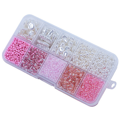DIY 10 Style ABS & Acrylic Beads Jewelry Making Finding Kit DIY-N0012-05A-1