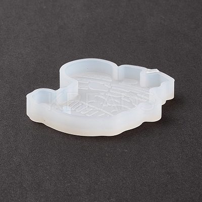 Christmas Theme DIY Santa Claus Pendant Silicone Statue Molds DIY-K054-14-1
