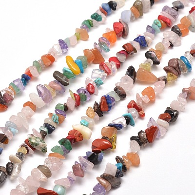 Natural & Synthetic Gemstone Chip Bead Strands G-M205-21-1