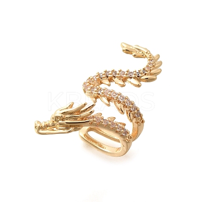 Brass Clear Cubic Zirconia Cuff Earrings EJEW-Q025-01B-G-1