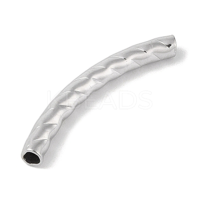 304 Stainless Steel Curved Tube Beads LS-STAS-M071-03E-P-1