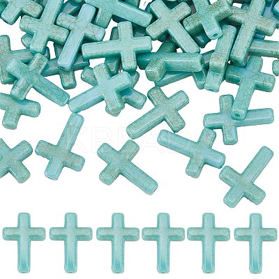 100Pcs Plastic Imitation Turquoise Beads KY-SC0002-18B-1