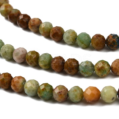 Natural Chrysocolla and Lapis Lazuli Beads Strands X-G-G278-B01-4mm-1