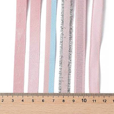 18 Yards 6 Styles Polyester Ribbon SRIB-Q022-D08-1
