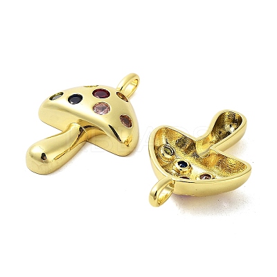 Rack Plating Brass Micro Pave Cubic Zirconia Pendants X-KK-A205-01G-01-1
