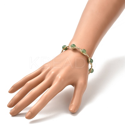 Healing Power Natural Green Aventurine Beaded Bracelets for Men Women X1-BJEW-TA00012-02-1