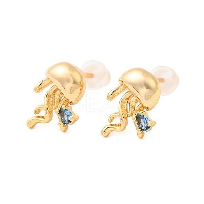 Brass Stud Earrings EJEW-C158-11A-G-1