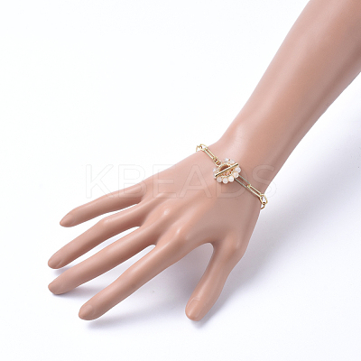 Brass Paperclip Chain Bracelets BJEW-JB05180-1