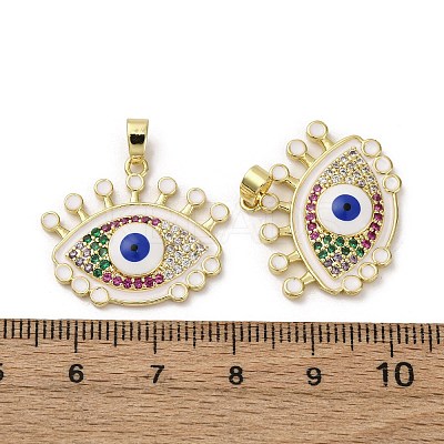 Brass Micro Pave Cubic Zirconia Pendants KK-F903-08G-01-1