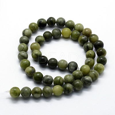 Natural Chinese Southern Jade Beads Strands X-G-I199-07-6mm-1
