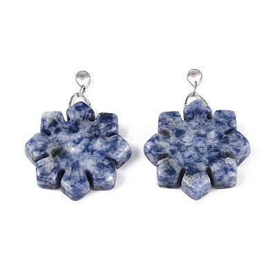 Natural Blue Spot Jasper Pendants G-T144-12J-1