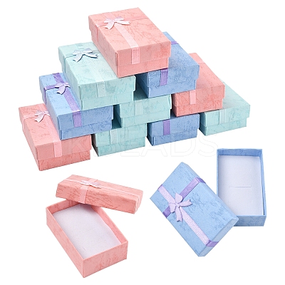 12Pcs 3 Colors Cardboard Paper Necklace Boxes CON-FS0001-18-1