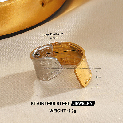 304 Stainless Steel Cuff Open Rings for Women FS-WG0ACBE-04-1