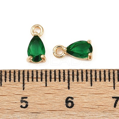 Brass Micro Pave Cubic Zirconia Pendants KK-K374-07G-01-1