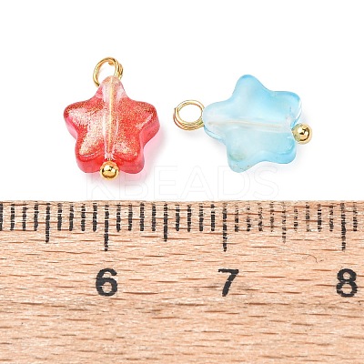 150Pcs 25 Colors Glass Pendants PALLOY-CJ00076-1