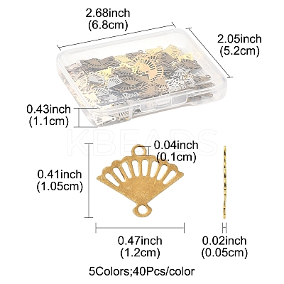 200Pcs 5 Colors Brass Laser Cut Hollow Connector Charms KK-FS0001-71-1