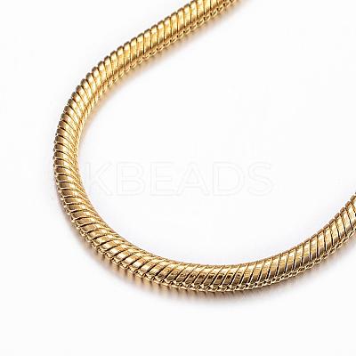 304 Stainless Steel Snake Chain Bracelets BJEW-H491-01G-1