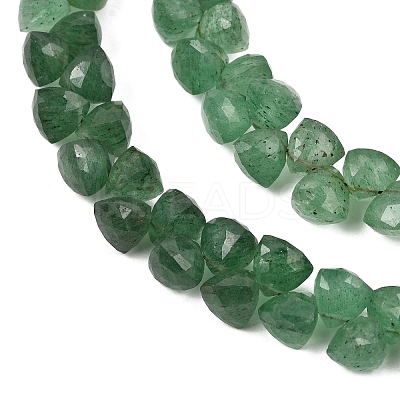 Top Drilled Faceted Triangle Natural Green Strawberry Quartz Beads Strands GG-NH0010-D01-01-1